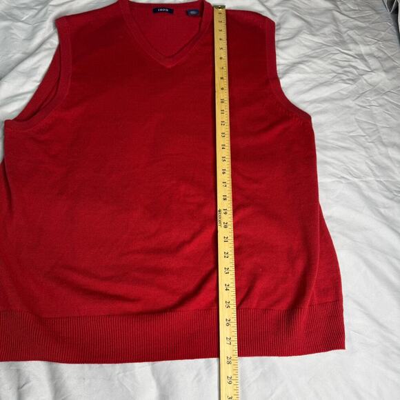 Izod Men's sz Large Sleeveless Pullover Vest Sweater Rust Red Preppy Golf - Picture 7 of 7
